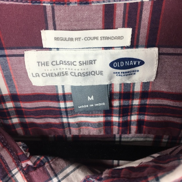 Old Navy The Classic Shirt Plaid Regular Fit M - Picture 3 of 4